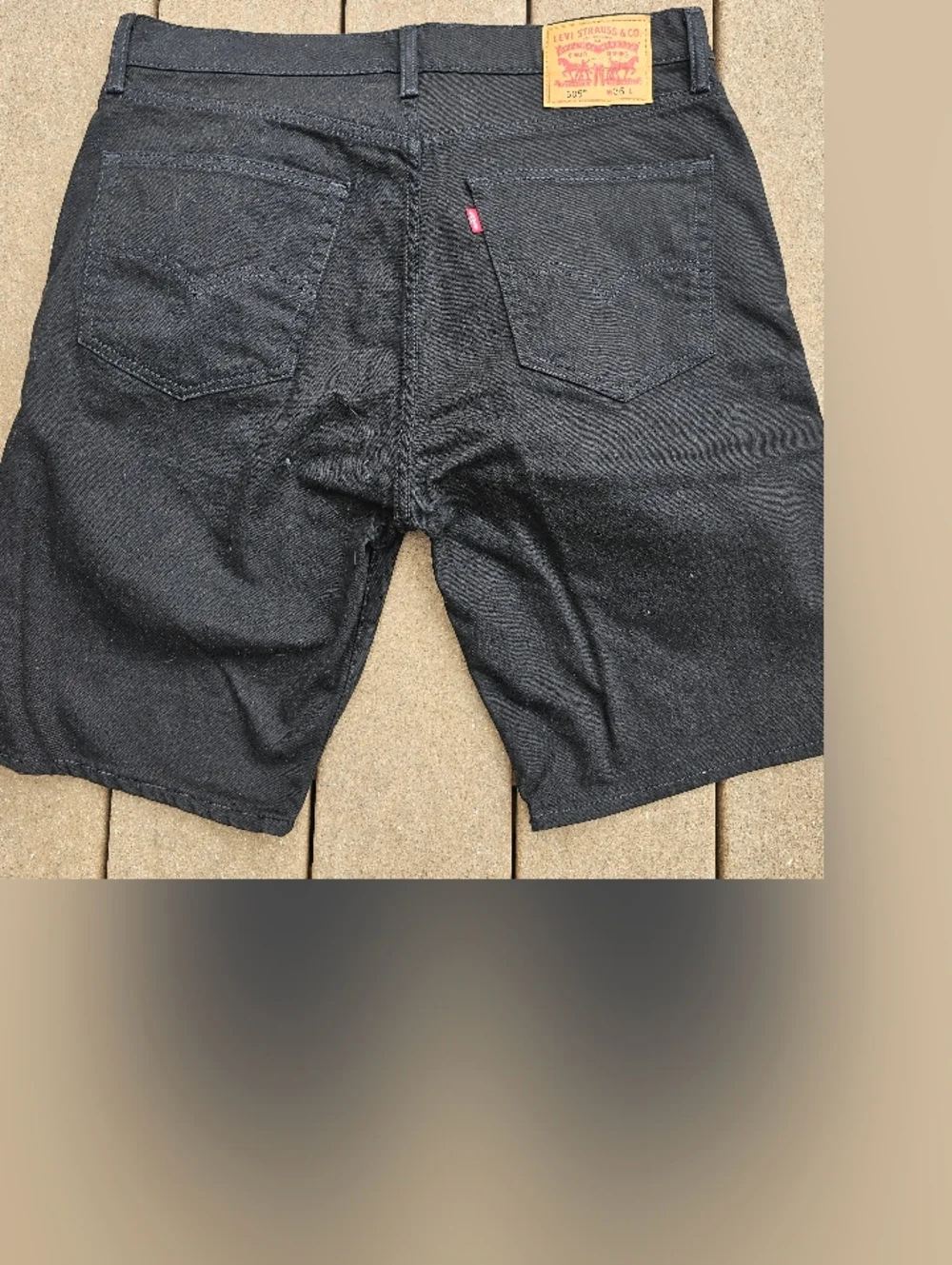 Levis 505 Mens Black Denim Shorts 36